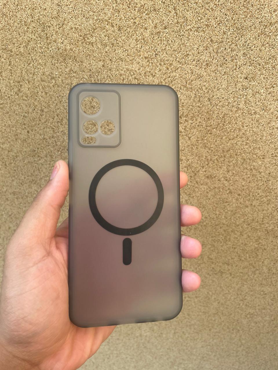 Soft Silicone Matte Grey Transparent Case for Vivo Y21 – Slim Shockproof Back Cover | Anti-Slip Protective Mobile Case