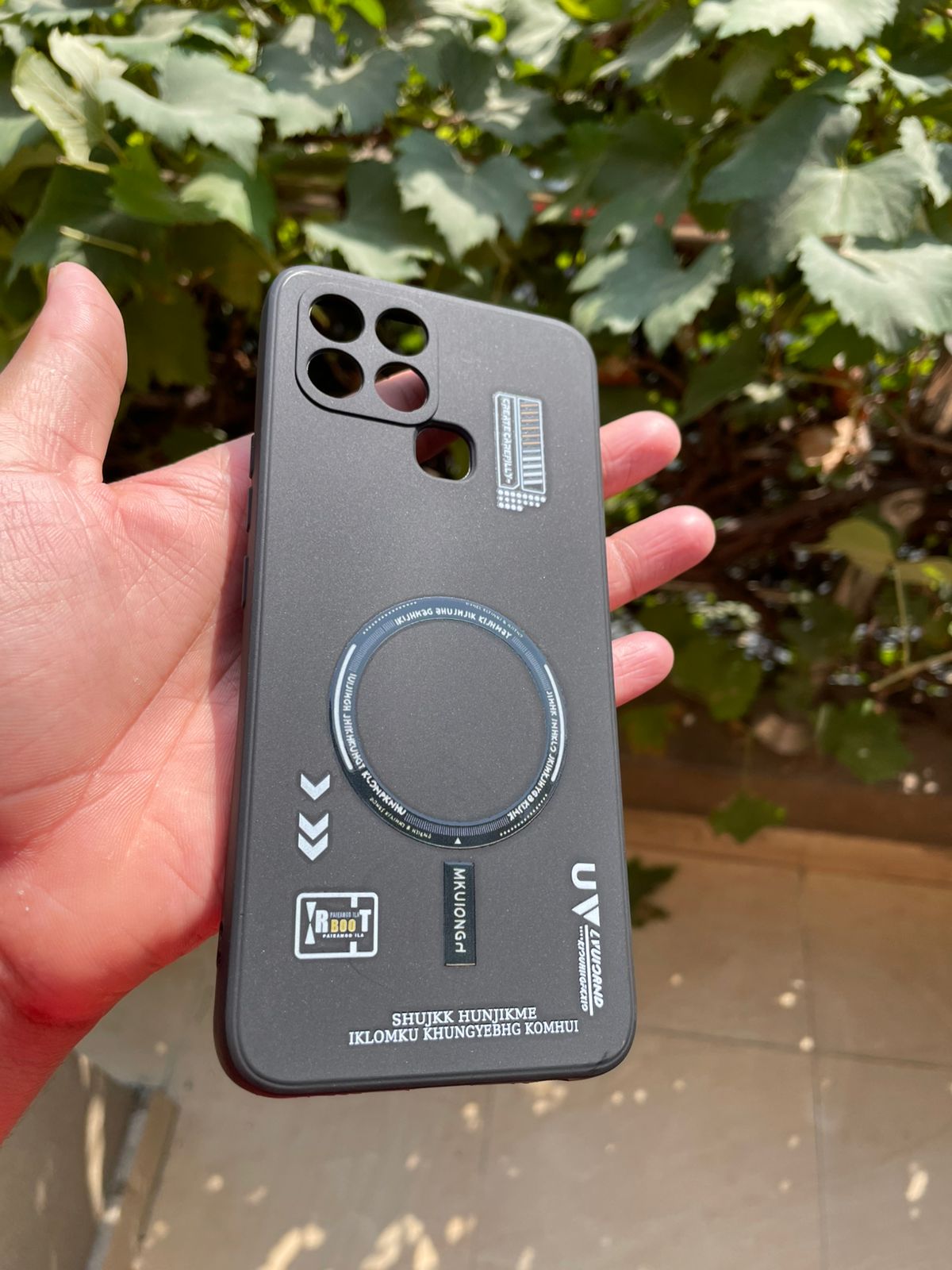 Silicone Black MagSafe Design Case for Infinix Smart 6 – Slim Shockproof Soft Back Cover | Magnetic Ring Protective Case