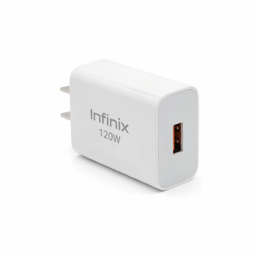 Original Infinix 120W Fast Charging Adapter – Single USB Port Super Fast Charger | Premium Original Power Adapter