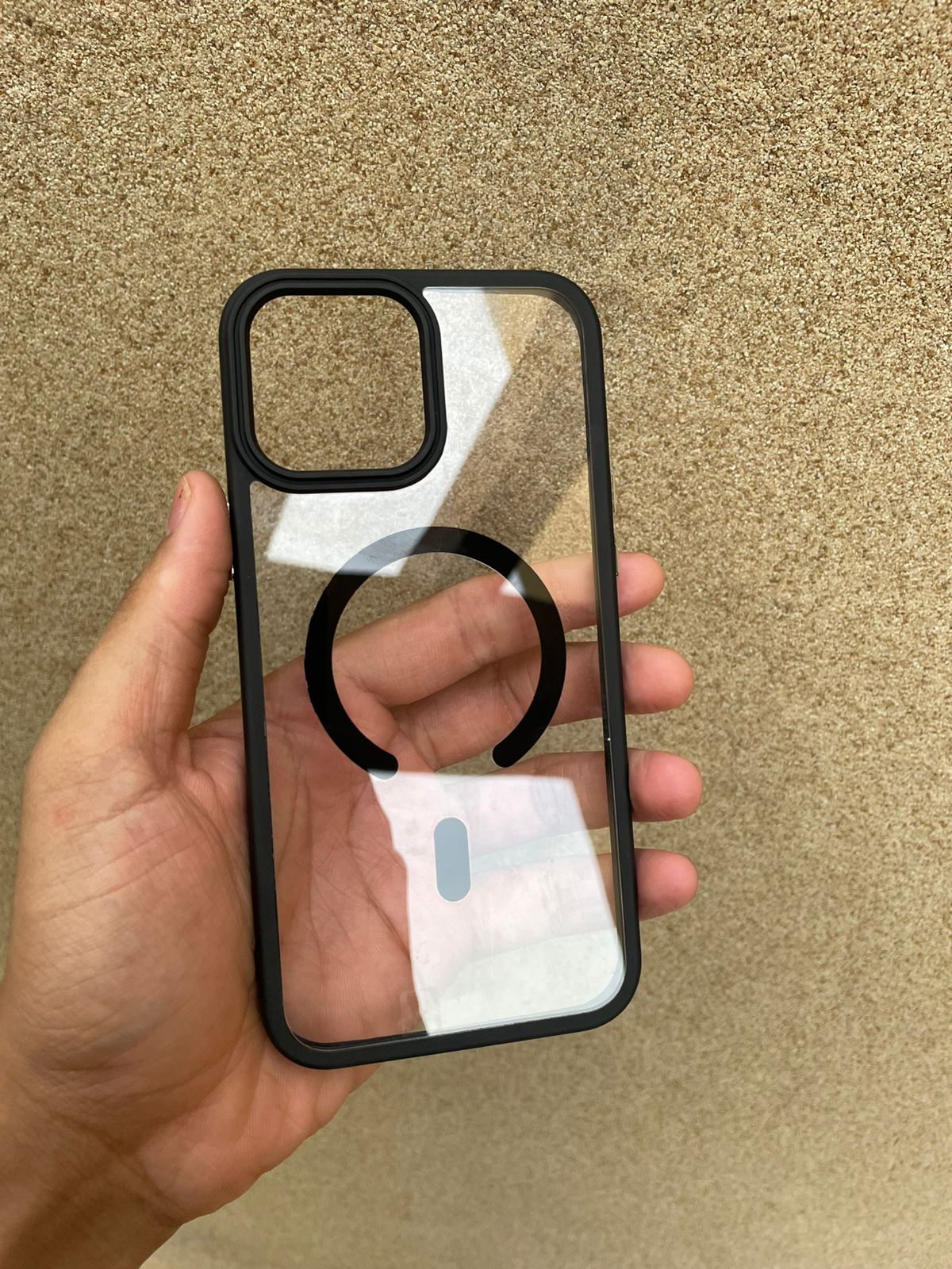 Original MagSafe Transparent Glass Case for iPhone 13 Pro Max – Clear Glass Back with Silicone Rubber Edges | Scratch-Resistant Premium Cover