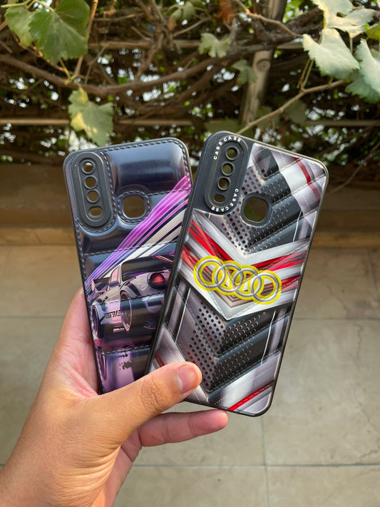 Soft Silicone Puffer Case for Vivo Y12 – Racing Car Design Shockproof Protective Cover for Boys