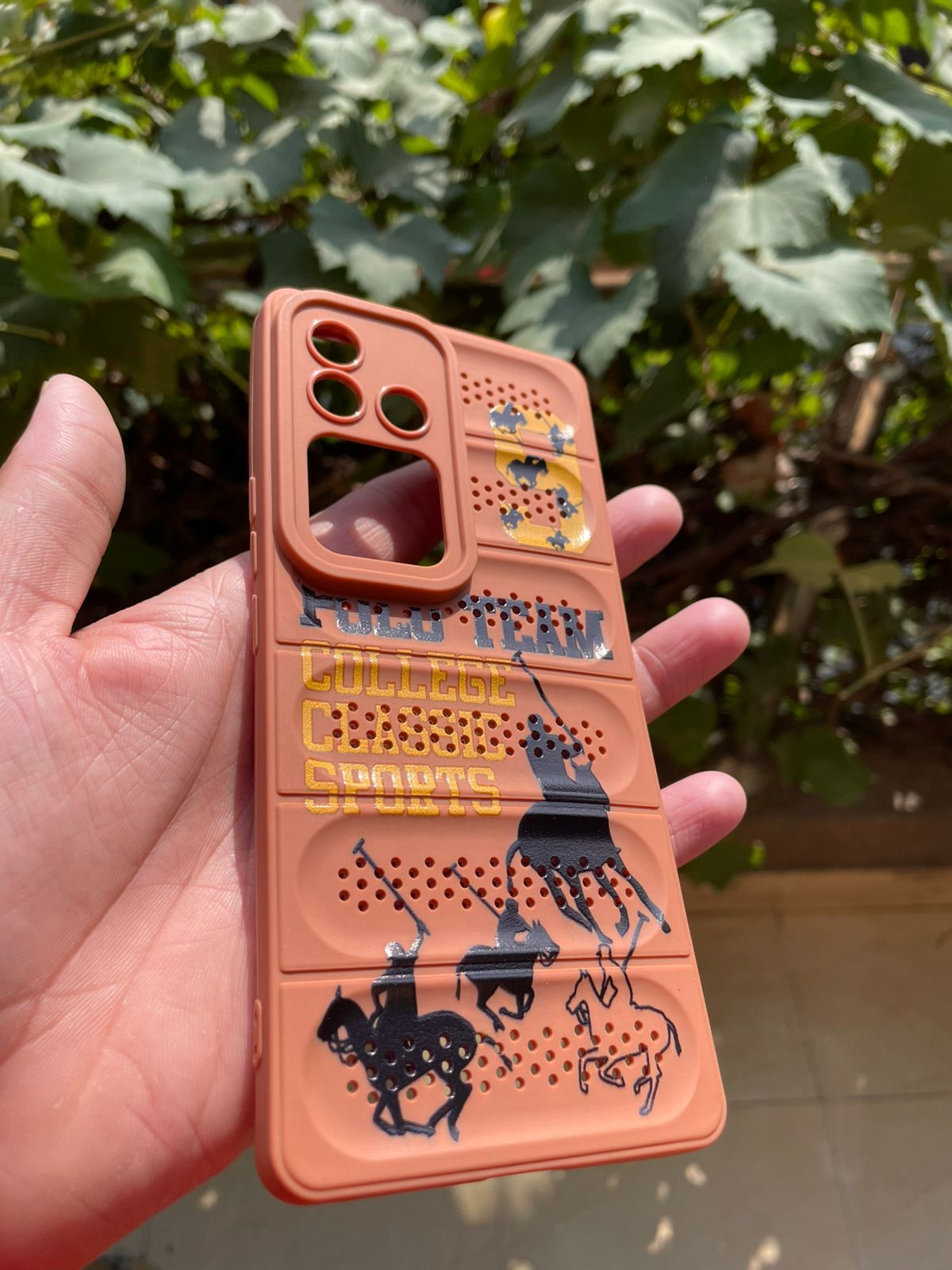Soft Silicone Puffer Case for Vivo V30 – Orange Design Shockproof Protective Cover