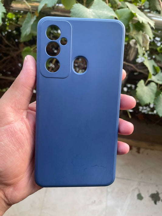 Soft Silicone Simple Blue Case for Tecno Pop 6 – Slim Protective Cover
