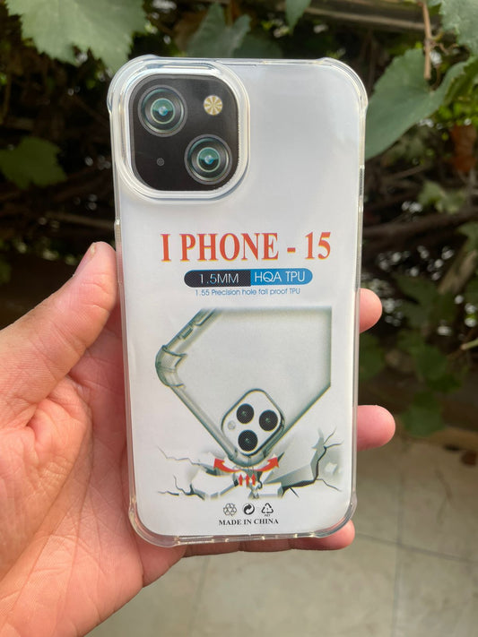 Silicone Soft Transparent Case for iPhone 15 – Clear TPU Back Cover | Slim Shockproof Protective Mobile Case