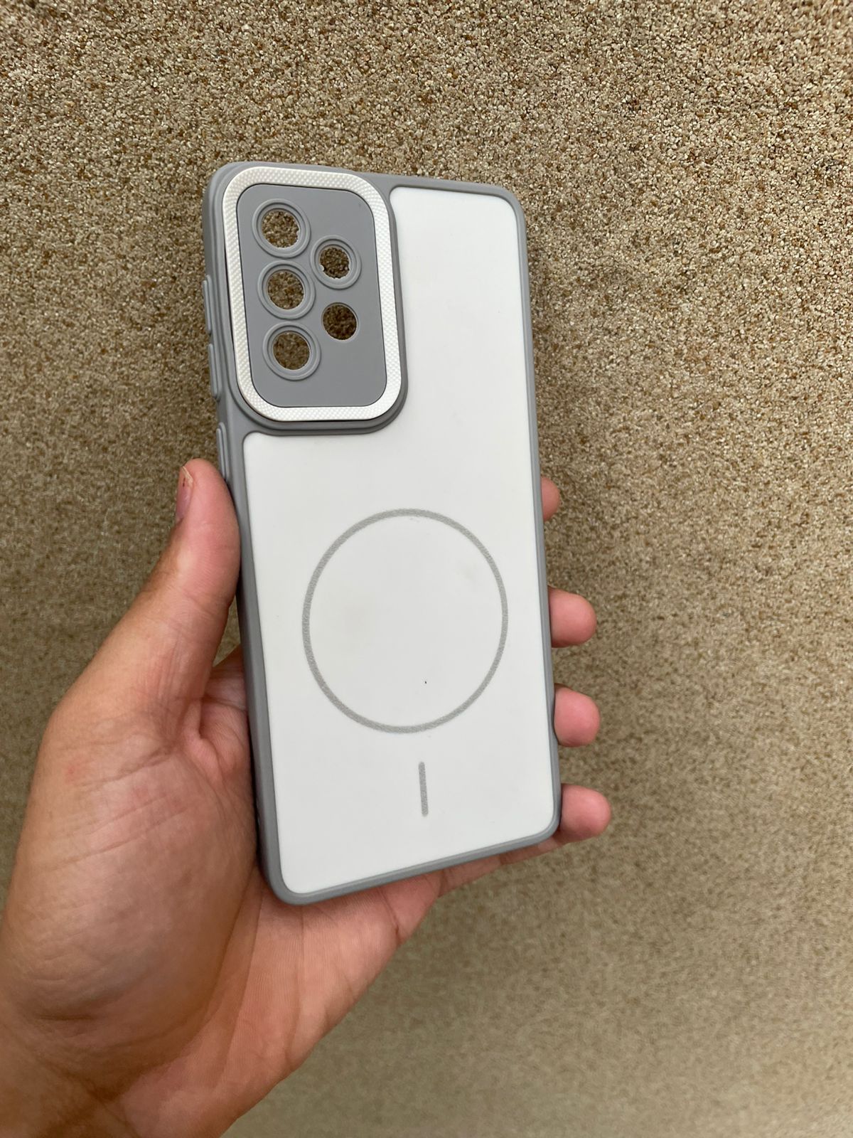 Soft Silicon Carpet Cloth Off-White Cover for Samsung A73 – Premium Shockproof Matte Protection Case