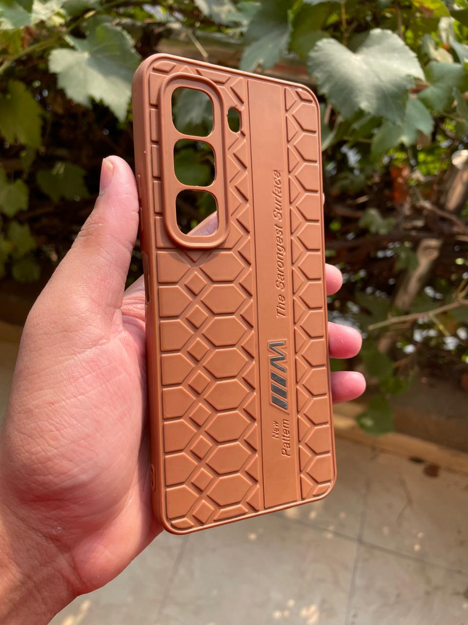 Soft Silicone Brown Design Case for Infinix Hot 50 – Slim Shockproof Back Cover | Anti-Slip Protective Mobile Case