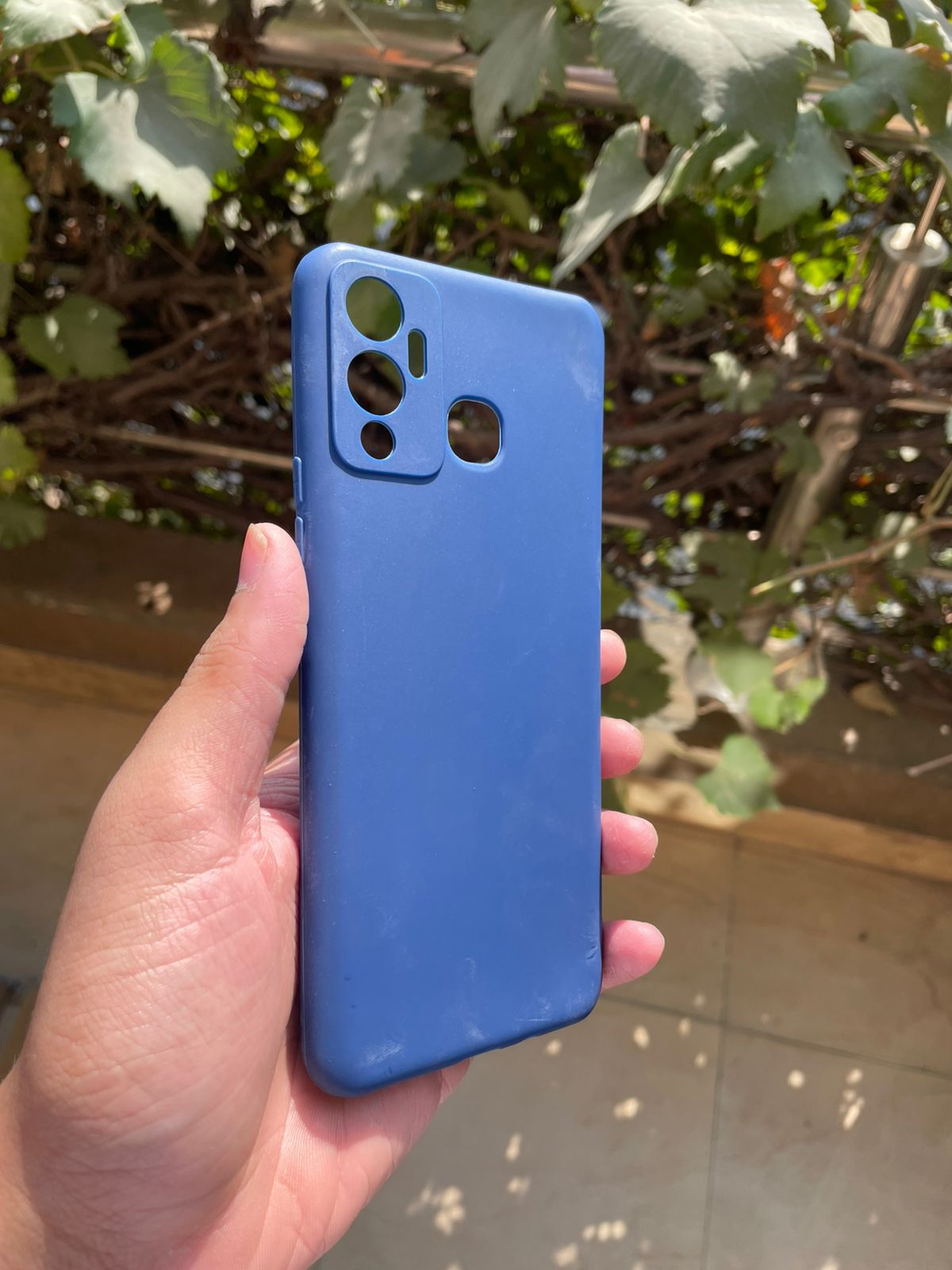 Simple Blue Silicone Case for Infinix Hot 12 Play – Slim Shockproof Soft Back Cover | Anti-Slip Protective Mobile Case