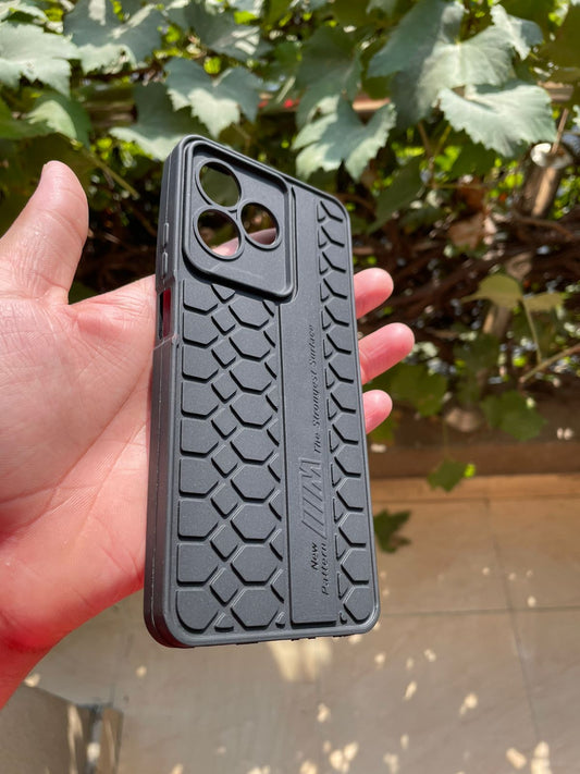Soft Silicone Puffer Box Case for Realme C51-C53 – Shockproof Protective Cover with Line Design