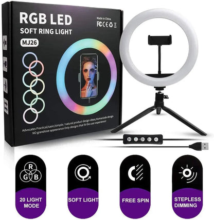 26CM RGB Led Soft Ring Light