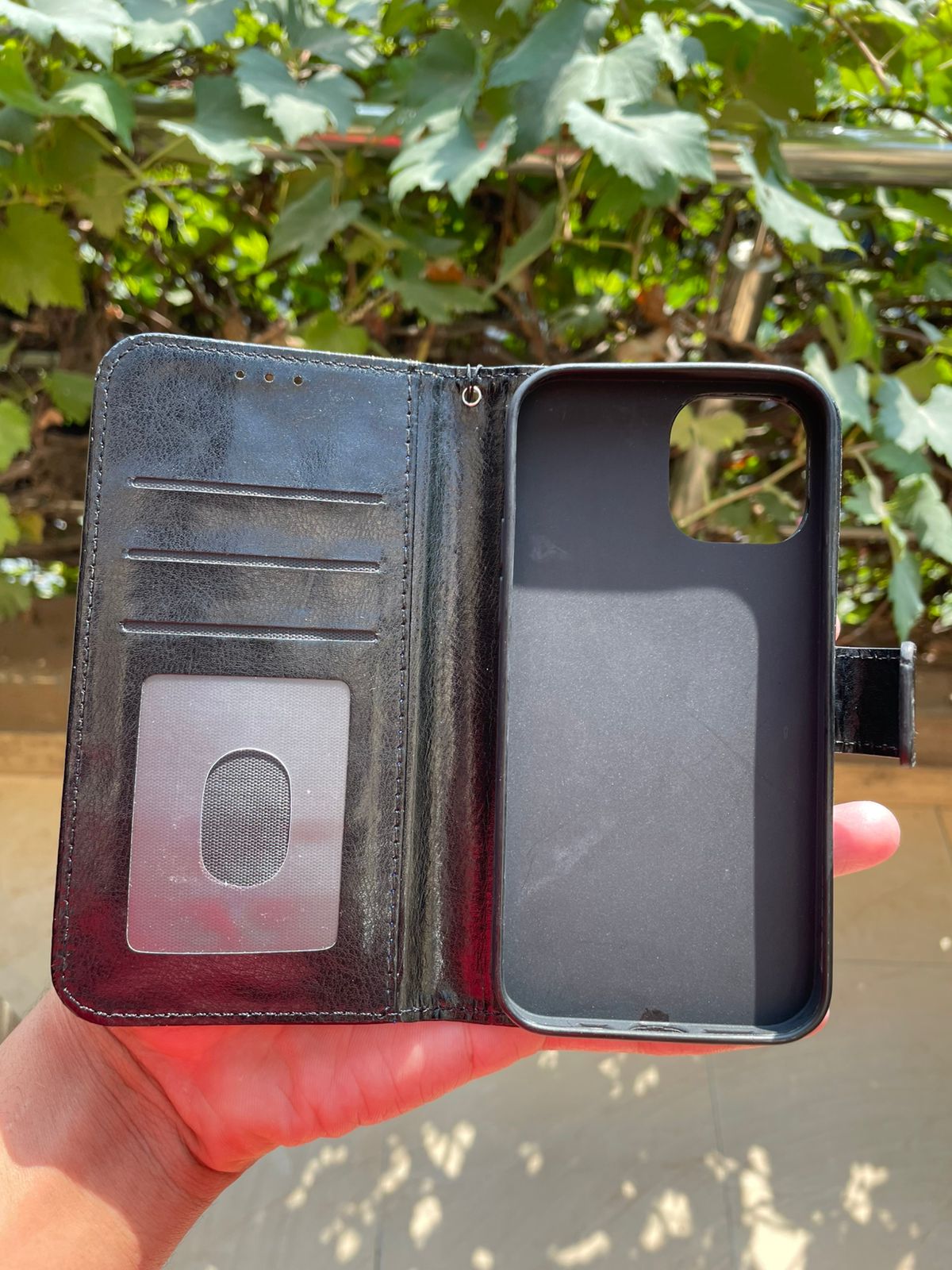 Soft Silicone Black Book Case for iPhone 12 / iPhone 12 Pro – Flip Wallet Protective Cover | Premium Book Style Case