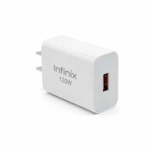 Original Infinix 120W Fast Charging Adapter – Single USB Port Super Fast Charger | Premium Original Power Adapter