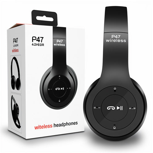 P47 Wireless Bluetooth Headphones – Over‑Ear Stereo Headset with Deep Bass & Comfortable Fit