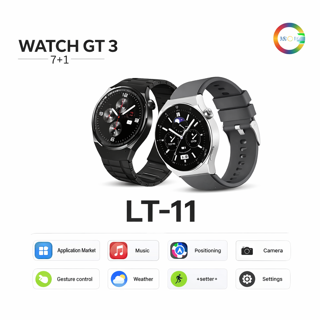 Samsung GT-3 (LT-11) Smart Watch – 7 in 1 Series with HD Display & Multiple Straps | Bluetooth Calling Watch