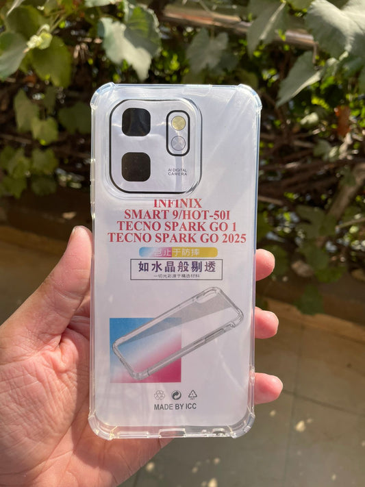 Transparent Silicone Case for Infinix Smart 9 / Hot 50i – Slim Shockproof Clear Back Cover | Anti-Slip Protective Mobile Case