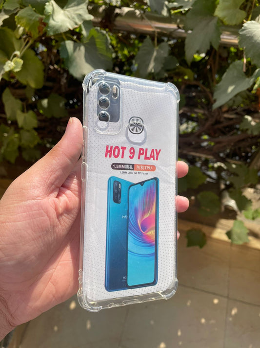 Silicone Soft Transparent Case for Infinix Hot 9 Play – Slim Shockproof Clear Back Cover | Anti-Slip Protective Case