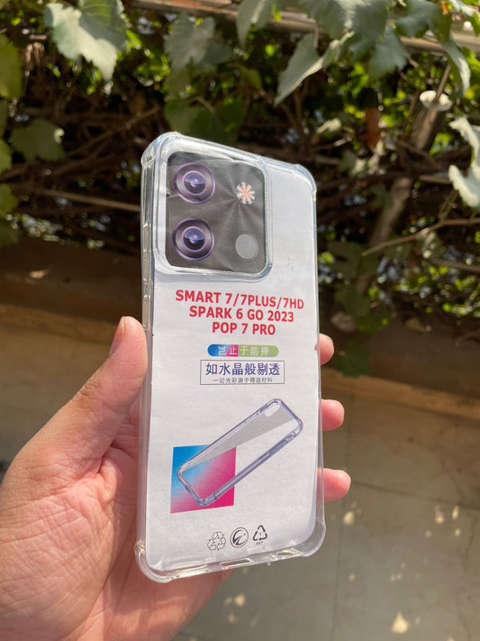 Silicone Transparent Case for Infinix Smart 7 – Slim Shockproof Clear Back Cover | Anti-Slip Protective Mobile Case