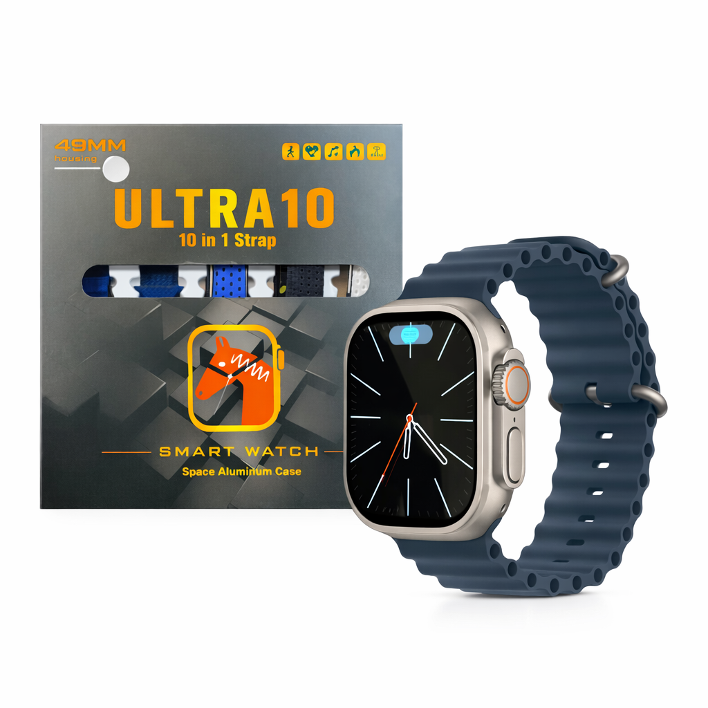 Ultra 10 Smart Watch – 10 in 1 Series with HD Display & 10 Straps | Premium Smartwatch